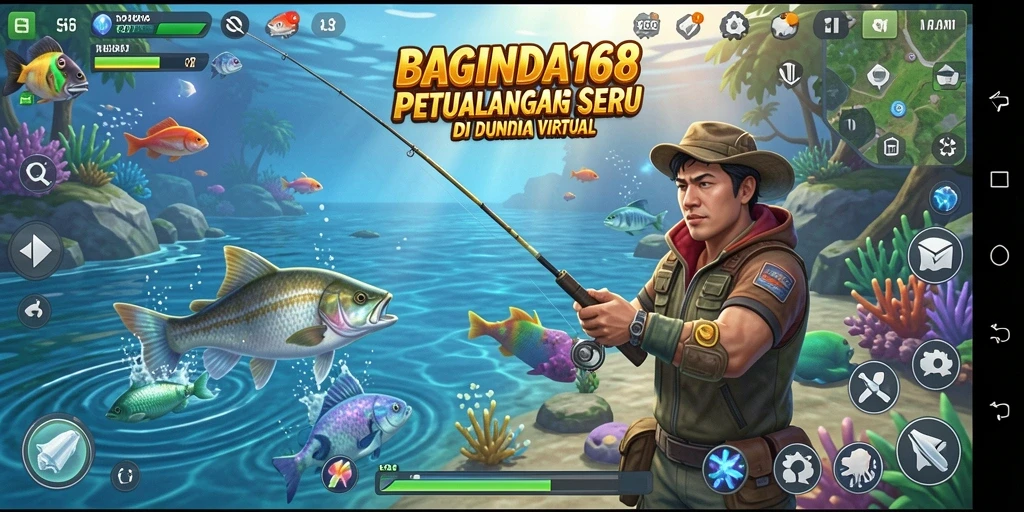 Tampilan gameplay <strong>BAGINDA168</strong> yang menampilkan pengalaman memancing yang seru dan menarik.