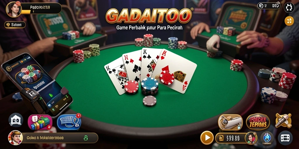 Screenshot gameplay GADAITOTO menampilkan pengalaman Poker yang seru.