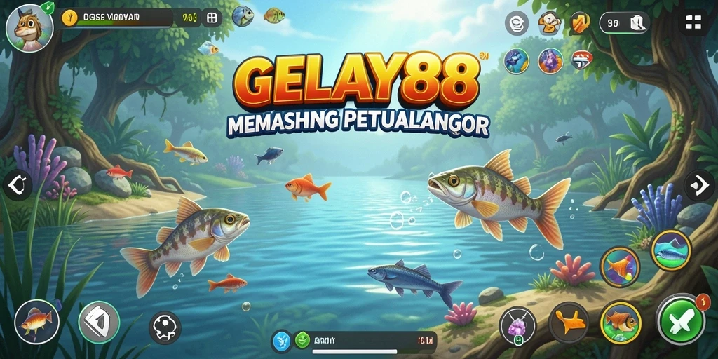 Tampilan gameplay <strong>GELAY88</strong> yang menarik dan penuh aksi saat memancing.