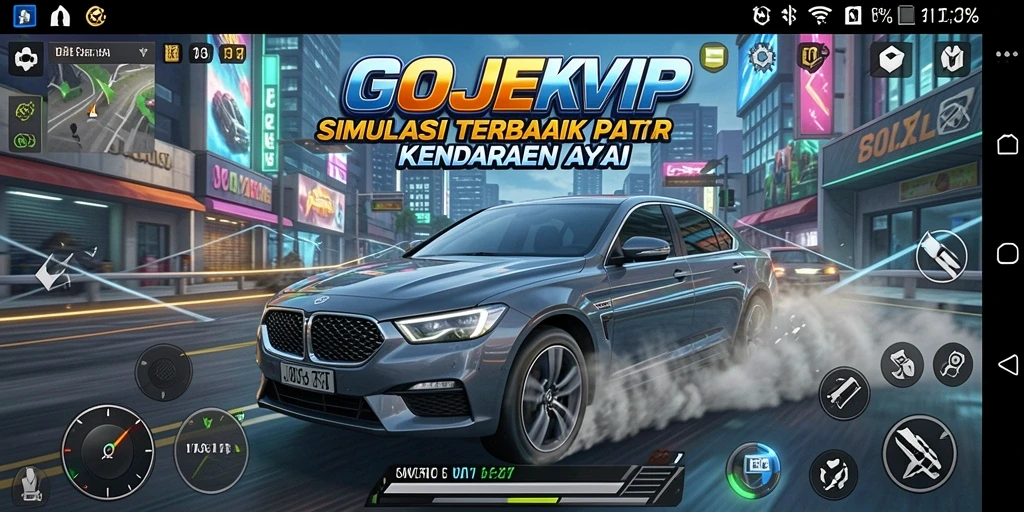 Tampilan gameplay GOJEKVIP dengan berbagai fitur simulasi menarik.