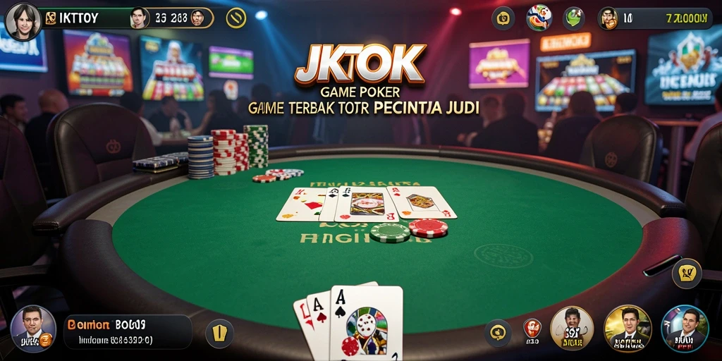 Screenshot gameplay JKTOK menampilkan suasana seru permainan Poker.