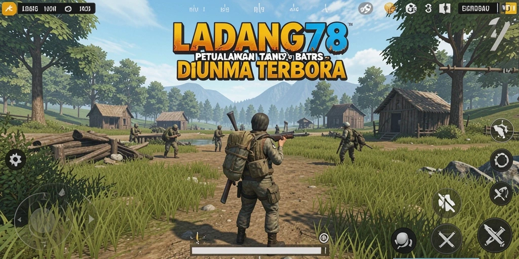 Screenshot LADANG78 menampilkan aksi menjelajah dunia terbuka yang kaya.