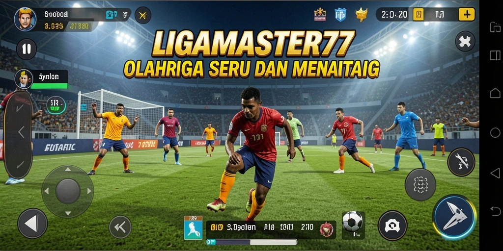 Tampilan gameplay LIGAMASTER77 yang menarik dengan aksi olahraga seru.