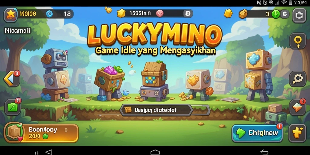 Tampilan gameplay menarik LUCKYMINO dengan elemen idle.