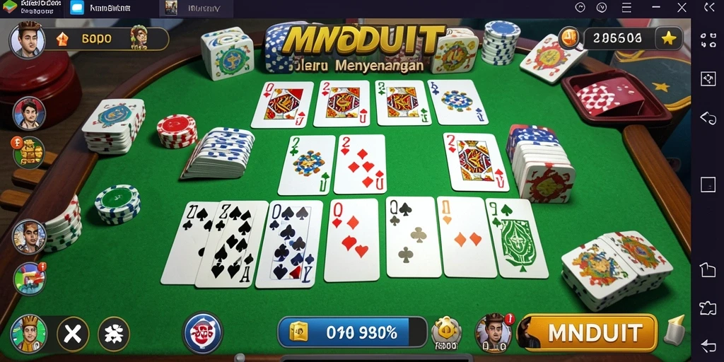 Tampilan gameplay seru dari MNDUIT menampilkan permainan Gaple.
