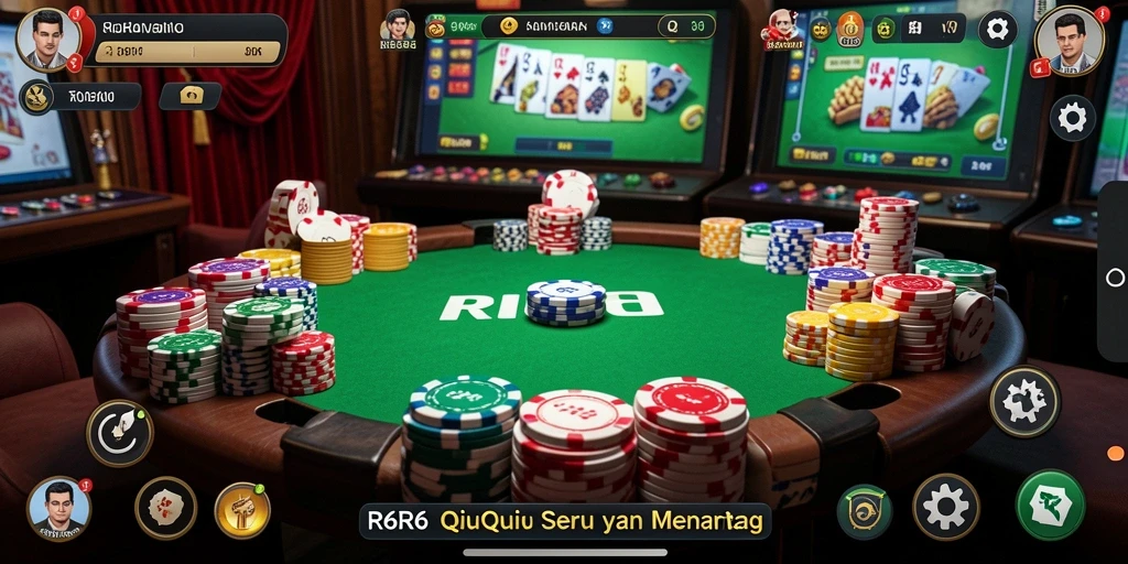 Tangkapan layar menunjukkan momen seru dalam permainan QiuQiu R6R6.