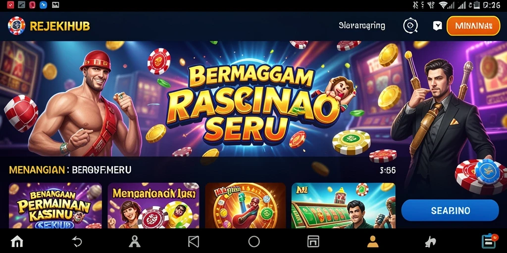Tampilan gameplay seru di aplikasi REJEKIHUB