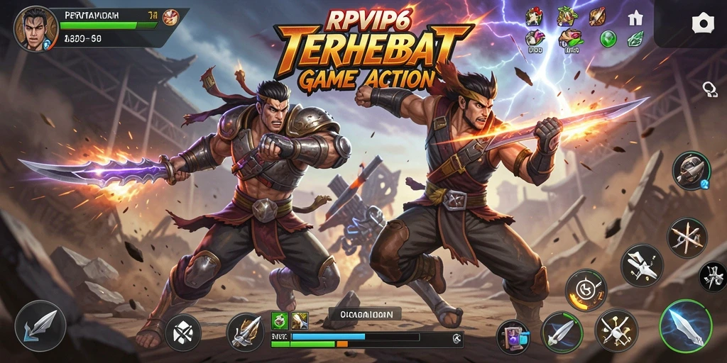 Screenshot gameplay RPVIP6 menampilkan aksi pertarungan yang seru.