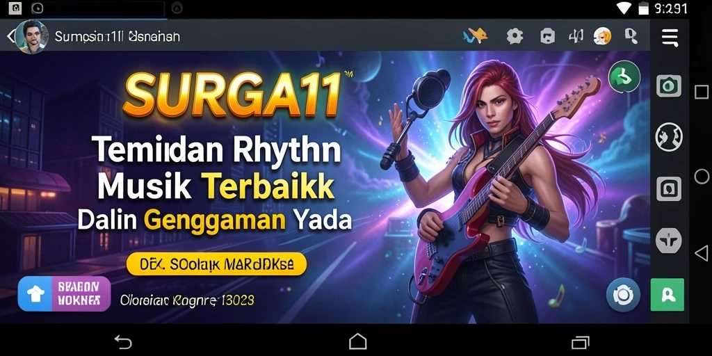 Tampilan gameplay <strong>SURGA11</strong> saat memainkan lagu dengan ritme menyenangkan.