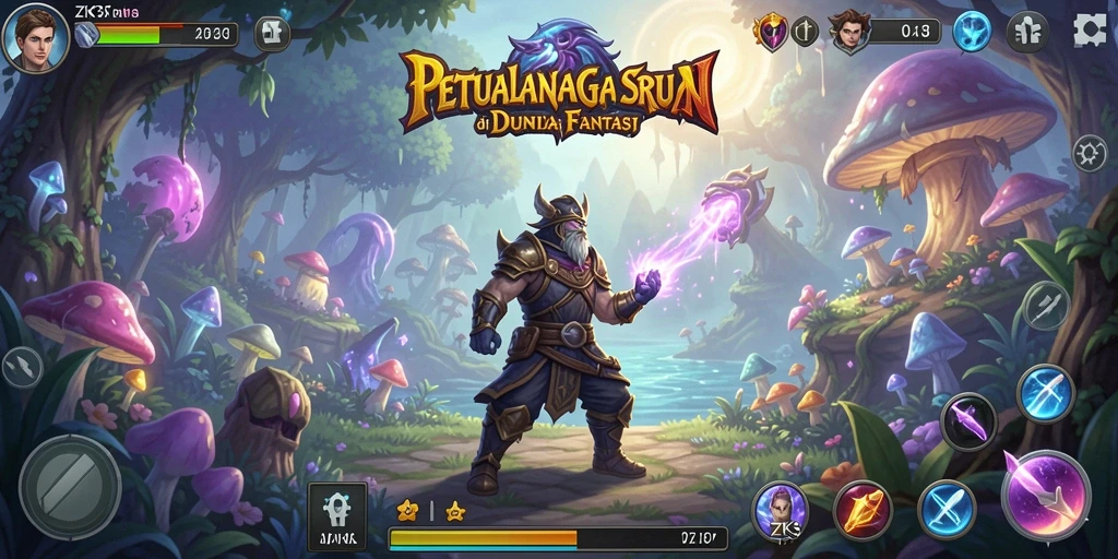 Screenshot ZK3 menampilkan aksi petualangan seru di dunia fantasi.