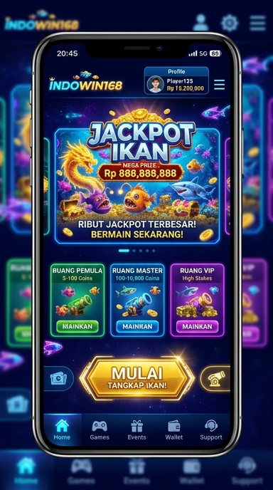 Screenshot tampilan antarmuka pengguna di indowin168.